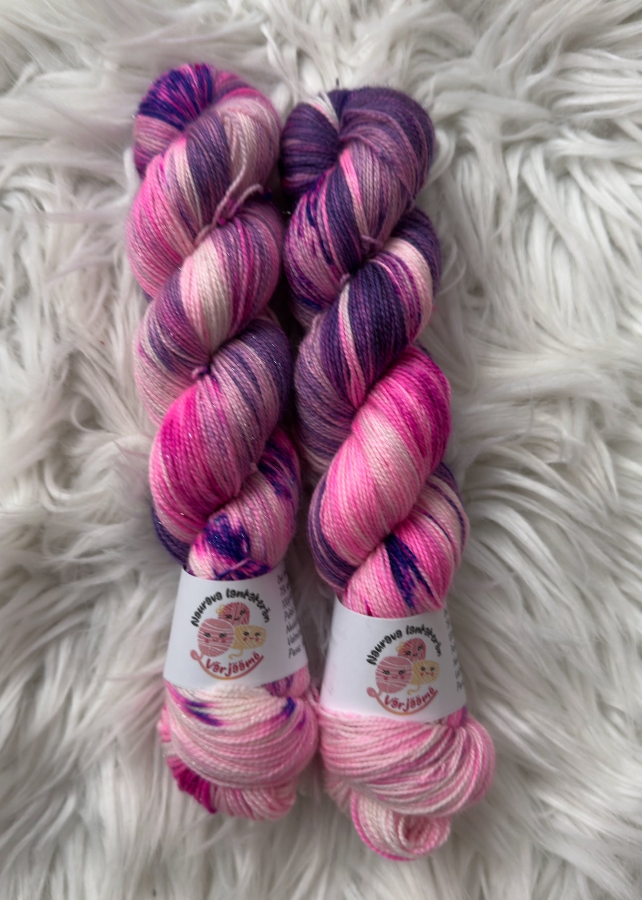 200g pinkkilila ohut kimallemerino